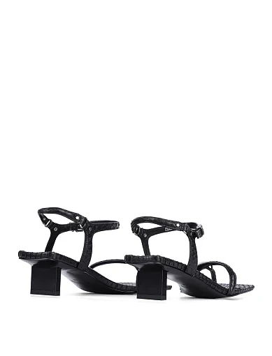 Женские босоножки MIRATON кожаные черные - фото 4 - Miraton