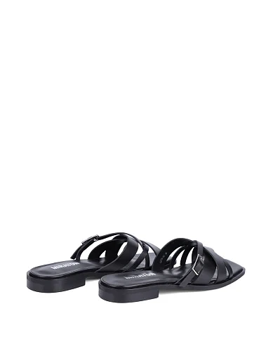 Жіночі шльопанці MIRATON шкіряні чорні(12575-53) - фото 4 - Miraton