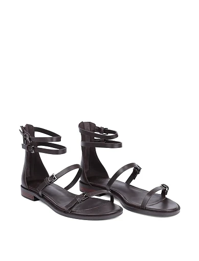 Женские сандалии MIRATON кожаные коричневые - фото 3 - Miraton