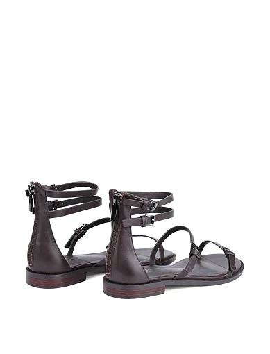 Женские сандалии MIRATON кожаные коричневые - фото 4 - Miraton