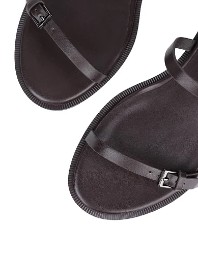 Женские сандалии MIRATON кожаные коричневые - фото 5 - Miraton