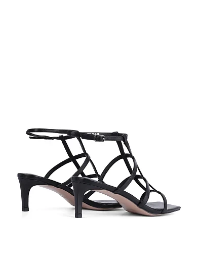 Жіночі босоніжки MIRATON шкіряні чорні - фото 5 - Miraton