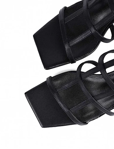 Жіночі босоніжки MIRATON шкіряні чорні - фото 6 - Miraton