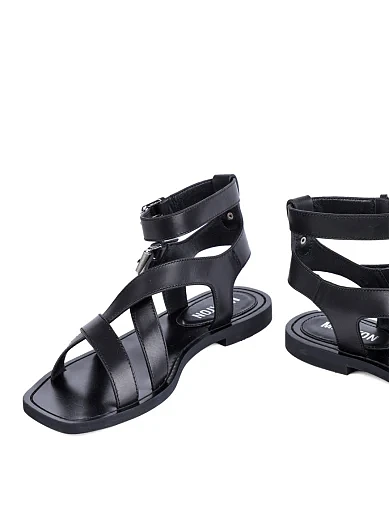 Жіночі сандалі MIRATON шкіряні чорні - фото 2 - Miraton