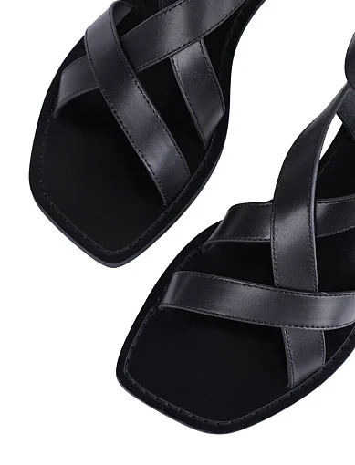 Жіночі сандалі MIRATON шкіряні чорні - фото 5 - Miraton