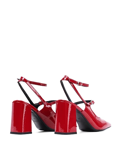Жіночі туфлі слінгбеки MIRATON лакові червоні - фото 4 - Miraton