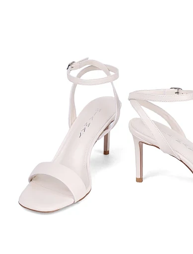 Жіночі босоніжки MiaMay шкіряні рисового кольору - фото 3 - Miraton