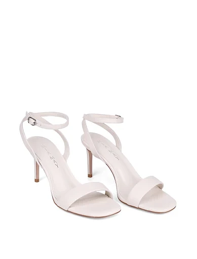 Жіночі босоніжки MiaMay шкіряні рисового кольору - фото 4 - Miraton