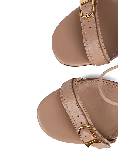 Жіночі босоніжки Attizzare шкіряні бежеві - фото 5 - Miraton