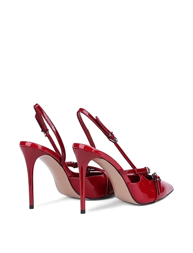 Жіночі туфлі слінгбеки MIRATON лакові бордові - фото 4 - Miraton