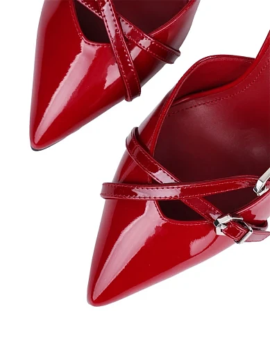 Жіночі туфлі слінгбеки MIRATON лакові бордові - фото 5 - Miraton