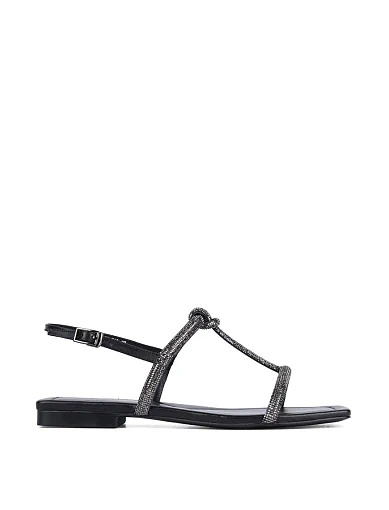 Жіночі сандалі MIRATON шкіряні чорні - фото 2 - Miraton