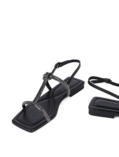 Жіночі сандалі MIRATON шкіряні чорні - фото 3 - Miraton