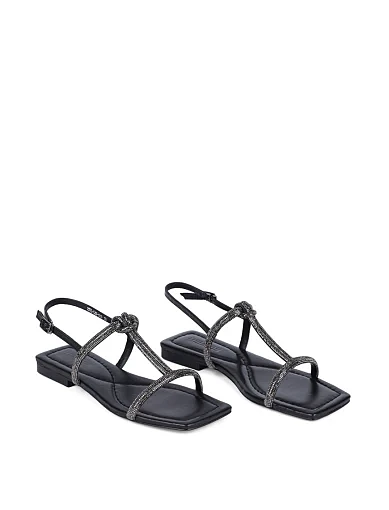 Жіночі сандалі MIRATON шкіряні чорні - фото 4 - Miraton