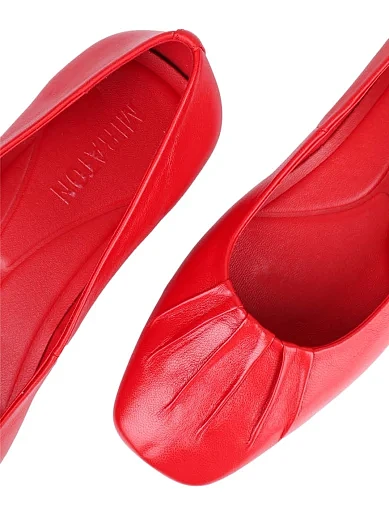 Жіночі балетки MIRATON шкіряні червоні - фото 5 - Miraton