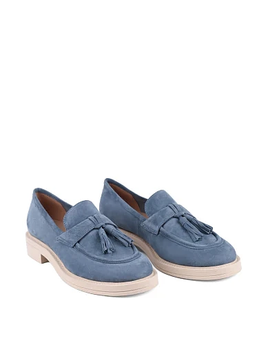 Жіночі туфлі лофери MIRATON велюрові сині - фото 3 - Miraton