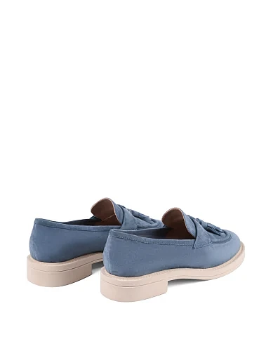 Жіночі туфлі лофери MIRATON велюрові сині - фото 4 - Miraton