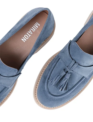 Жіночі туфлі лофери MIRATON велюрові сині - фото 5 - Miraton