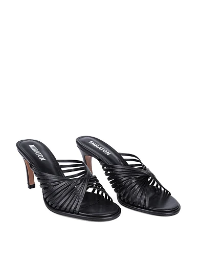 Жіночі сабо MIRATON шкіряні чорні - фото 3 - Miraton