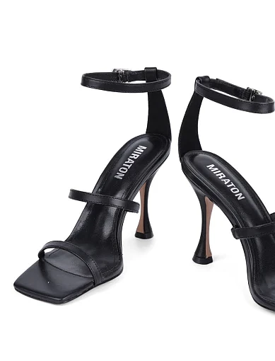 Жіночі босоніжки MIRATON шкіряні чорні - фото 2 - Miraton