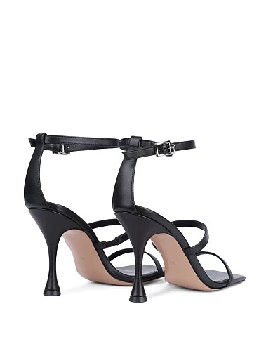 Жіночі босоніжки MIRATON шкіряні чорні - фото 4 - Miraton