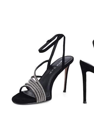 Жіночі босоніжки MiaMay велюрові чорні - фото 2 - Miraton