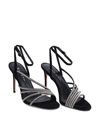 Жіночі босоніжки MiaMay велюрові чорні - фото 3 - Miraton