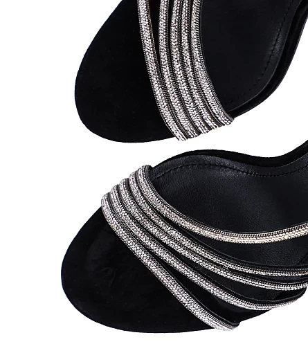 Жіночі босоніжки MiaMay велюрові чорні - фото 5 - Miraton