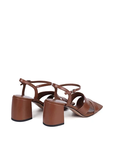 Жіночі босоніжки Attizzare шкіряні коричневі - фото 4 - Miraton