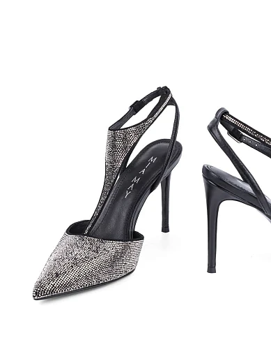 Жіночі туфлі слінгбеки MiaMay шкіряні чорні - фото 2 - Miraton