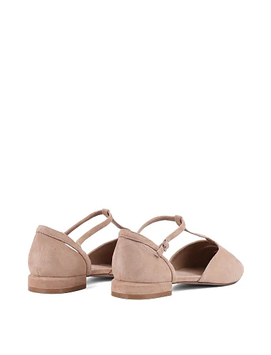 Жіночі балетки MIRATON велюрові бежеві - фото 4 - Miraton