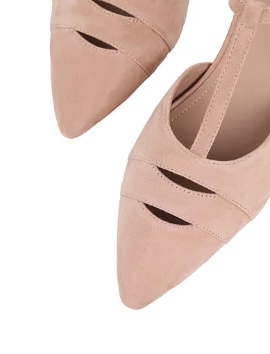 Жіночі балетки MIRATON велюрові бежеві - фото 5 - Miraton