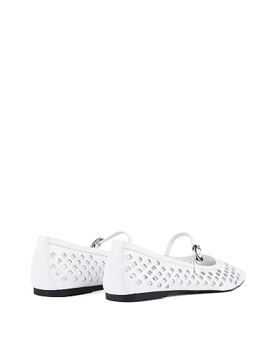 Жіночі балетки MIRATON шкіряні білі - фото 4 - Miraton