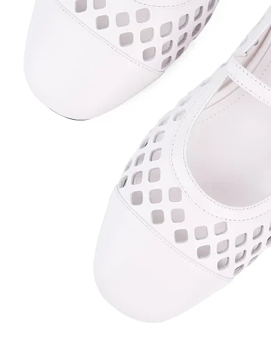 Жіночі балетки MIRATON шкіряні білі - фото 5 - Miraton