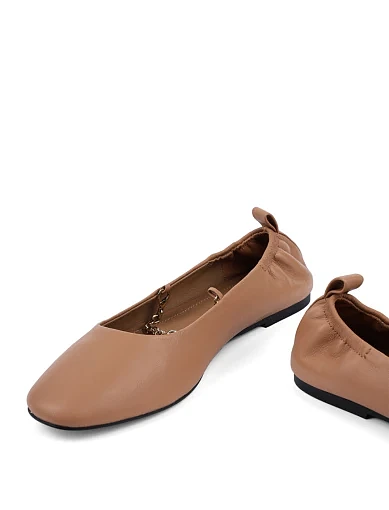 Жіночі балетки MIRATON шкіряні бежеві - фото 2 - Miraton