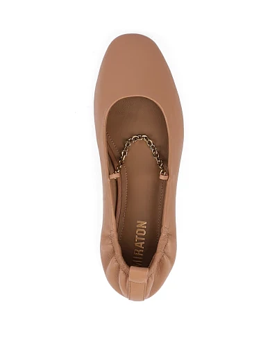 Жіночі балетки MIRATON шкіряні бежеві - фото 5 - Miraton