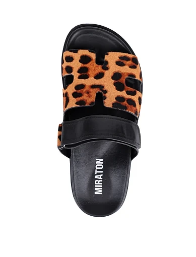 Жіночі шльопанці MIRATON шкіряні чорні - фото 2 - Miraton