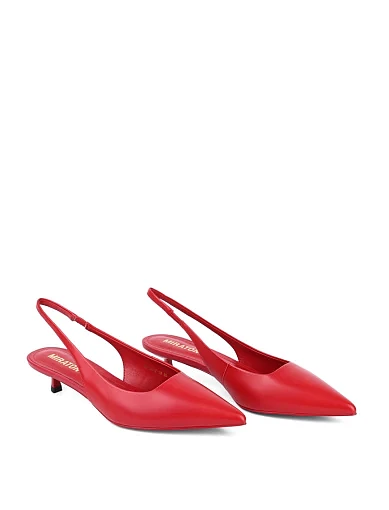 Жіночі туфлі слінгбеки MIRATON шкіряні червоні - фото 4 - Miraton