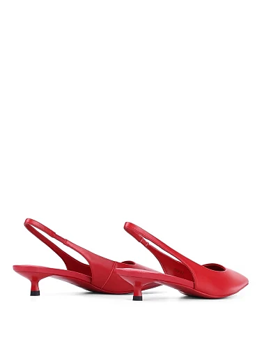 Жіночі туфлі слінгбеки MIRATON шкіряні червоні - фото 5 - Miraton
