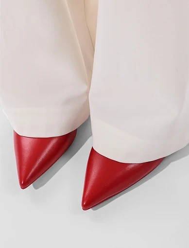 Жіночі туфлі слінгбеки MIRATON шкіряні червоні - фото 7 - Miraton