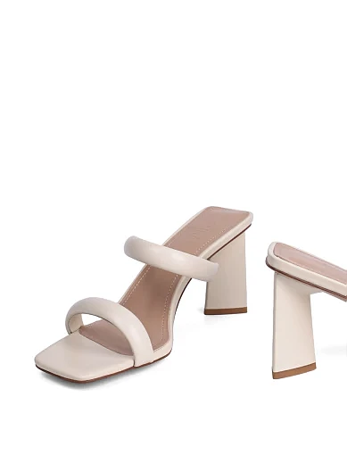 Жіночі сабо MIRATON шкіряні рисового кольору - фото 2 - Miraton