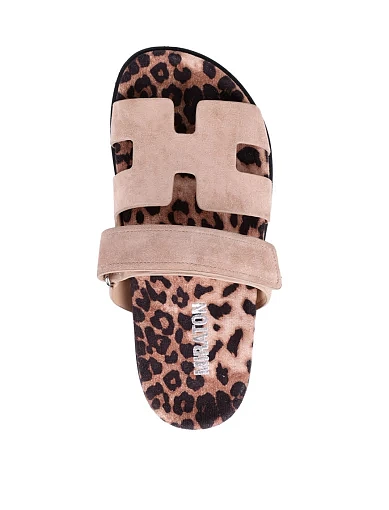 Жіночі шльопанці Attizzare замшеві бежеві - фото 2 - Miraton