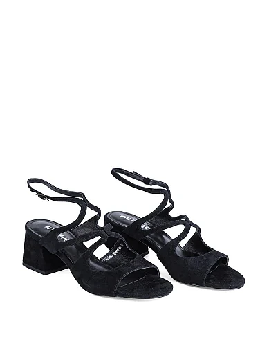 Жіночі босоніжки Attizzare велюрові чорні - фото 3 - Miraton