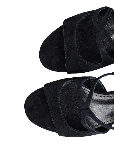 Жіночі босоніжки Attizzare велюрові чорні - фото 5 - Miraton