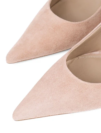 Жіночі туфлі човники Mia May велюрові бежеві - фото 5 - Miraton