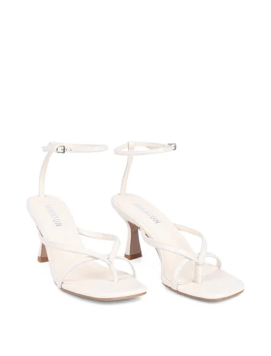 Жіночі босоніжки MIRATON шкіряні рисового кольору - фото 3 - Miraton