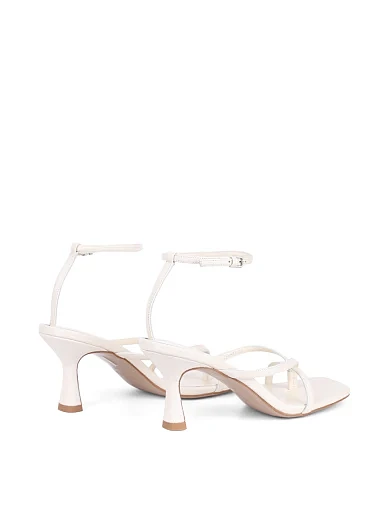 Жіночі босоніжки MIRATON шкіряні рисового кольору - фото 4 - Miraton