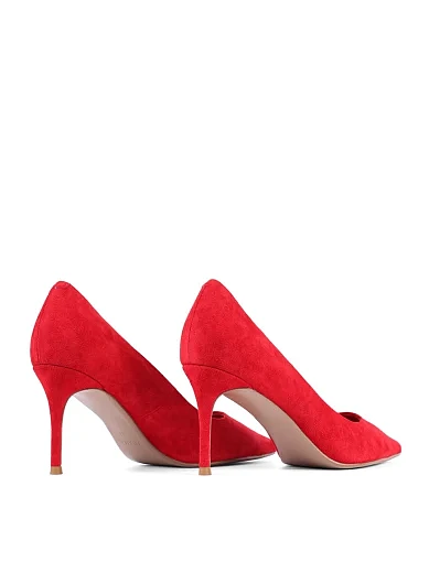 Жіночі туфлі човники Mia May велюрові червоні - фото 4 - Miraton