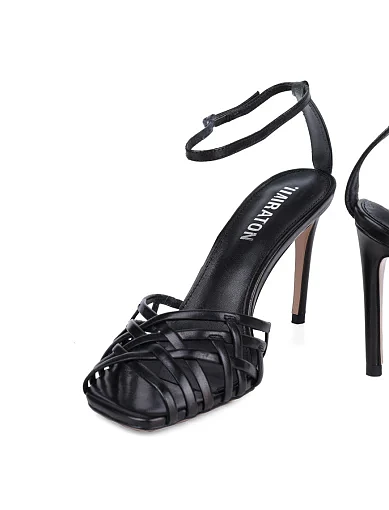 Жіночі босоніжки MIRATON шкіряні чорні - фото 2 - Miraton