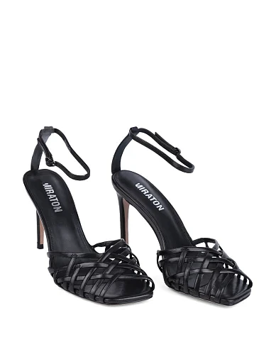 Жіночі босоніжки MIRATON шкіряні чорні - фото 3 - Miraton